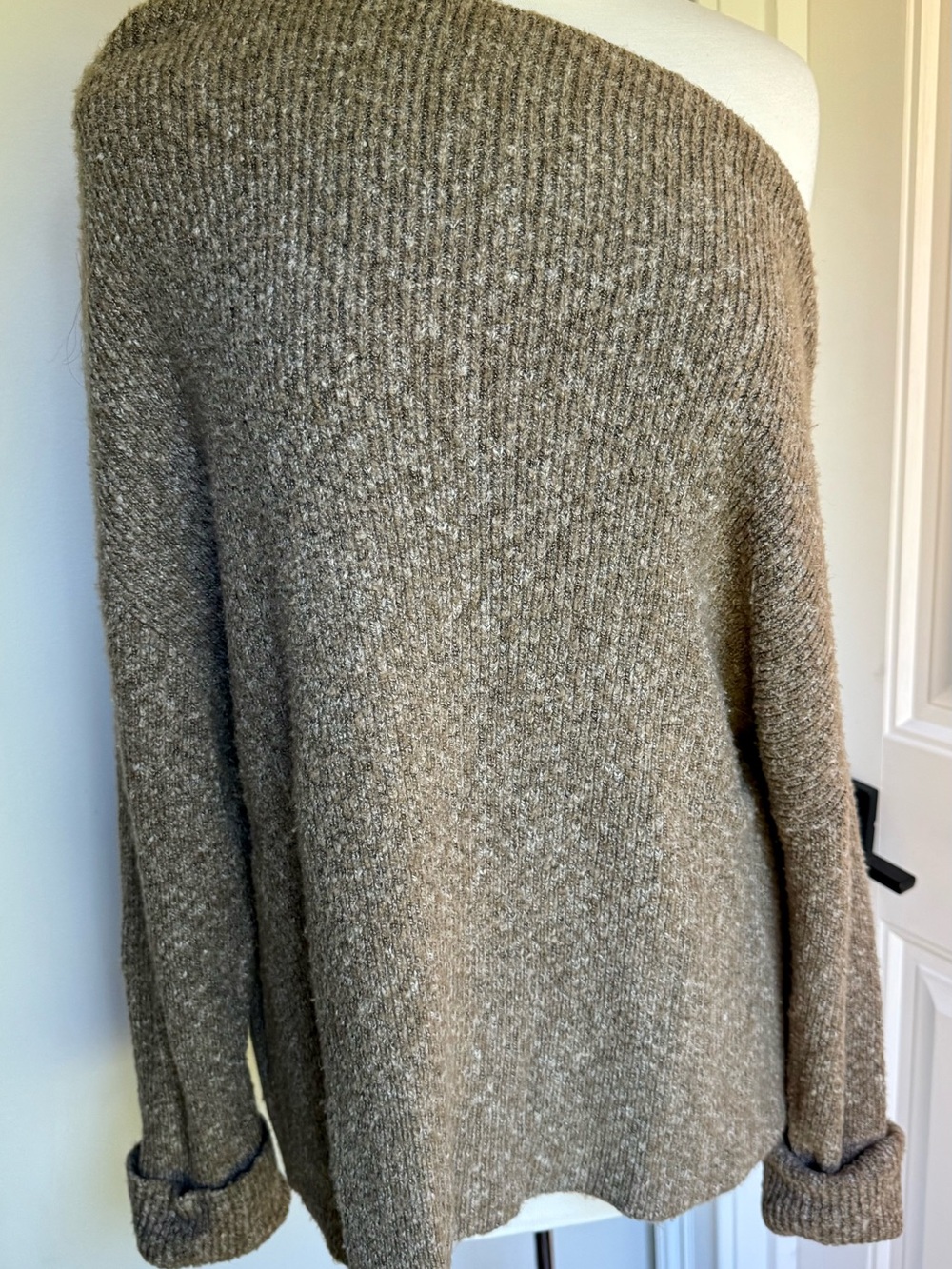 Treasure & Bond Ribbed Off Shoulder Sweater